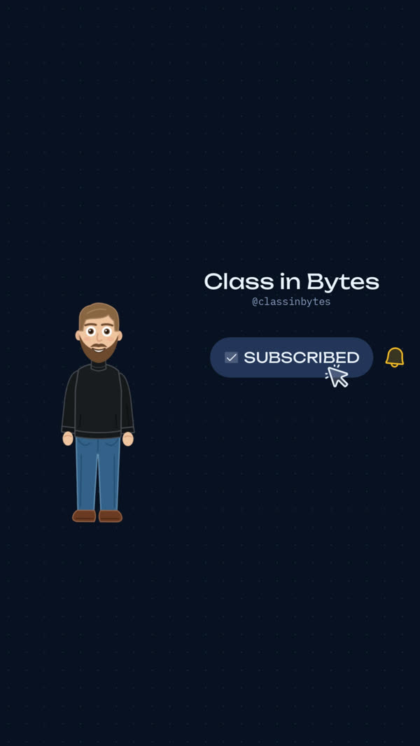 The closing card: the presenter next to a subscribe button that a cursor has just pressed